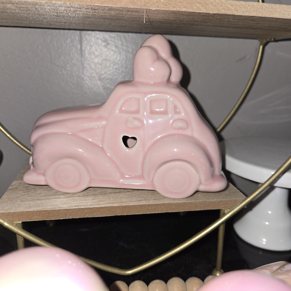 Valentine's Pink Car With Hearts